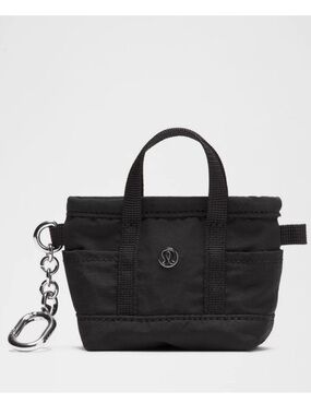 lululemon athletica Mini Tote Keychain in Black with Silver Hardware